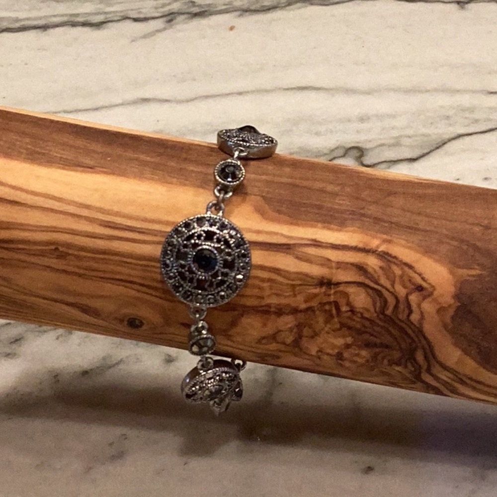 Silver marcasite circle bracelet